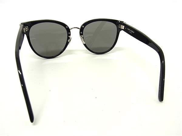 SAINT LAURENT サンローラン サングラス YSLロゴ SL M38/K ブラック クリアグレー プラスチック ユニセックス 美品