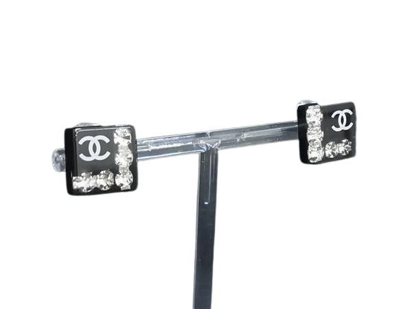 CHANEL シャネル イヤリング ココマーク ブラック系 プラスチック レディース ビジュー クリップ式 美品
