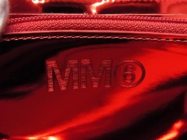 Maison Margiela MM6 メゾンマルジェラ エムエムシックス 長財布 S54UI0051 レッド系×シルバー系 キャンバス ユニセックス ラウンドファスナー 超美品