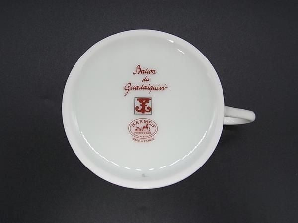 HERMES エルメス カップ＆ソーサー ガダルキヴィール レッド ホワイト系 磁器（ポーセリン） ユニセックス 新品未使用展示品