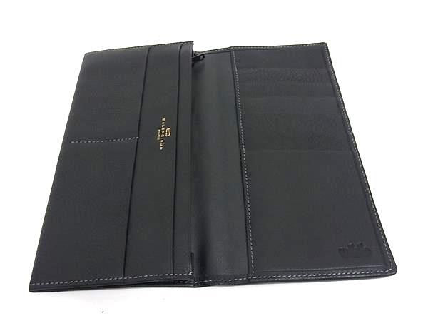 BALENCIAGA バレンシアガ 長財布 BBロゴ ブラック系 レザー メンズ 二つ折り 超美品