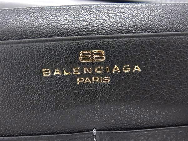 BALENCIAGA バレンシアガ 長財布 BBロゴ ブラック系 レザー メンズ 二つ折り 超美品