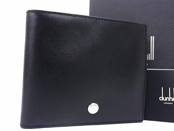 dunhill ダンヒル 二つ折り 財布 LF3020A ブラック系 レザー メンズ 新品未使用展示品