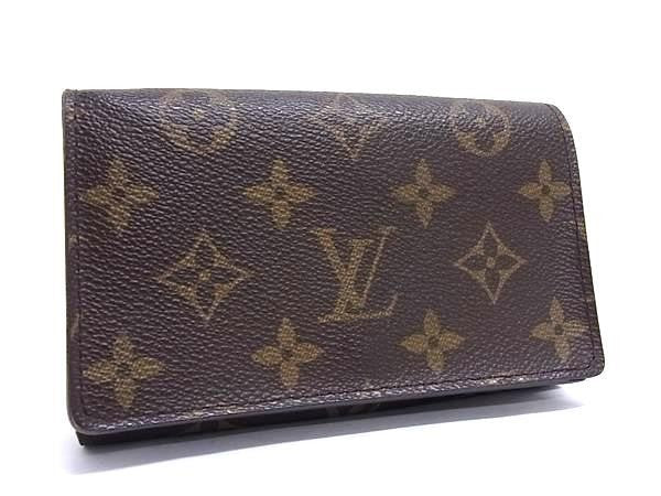 LOUIS VUITTON ルイヴィトン 二つ折り 財布 ポルトモネ ビエトレゾール M61730 ブラウン系 モノグラム レディース ゴールド金具 美品