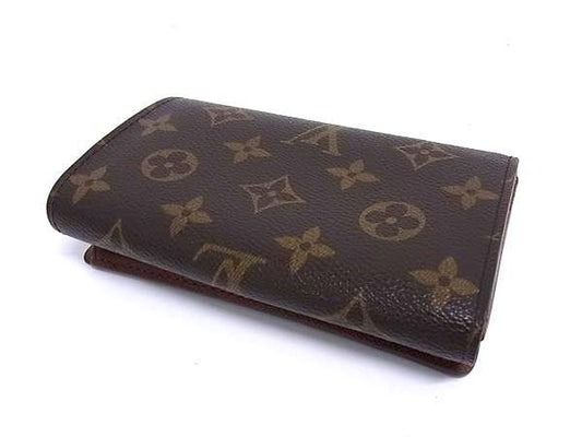 LOUIS VUITTON ルイヴィトン 二つ折り 財布 ポルトモネ ビエトレゾール M61730 ブラウン系 モノグラム レディース ゴールド金具 美品
