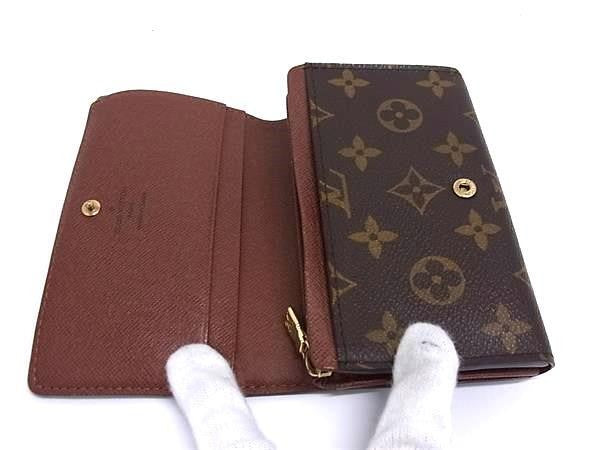 LOUIS VUITTON ルイヴィトン 二つ折り 財布 ポルトモネ ビエトレゾール M61730 ブラウン系 モノグラム レディース ゴールド金具 美品