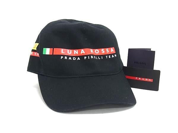 PRADA プラダ キャップ プラダスポーツ ルナ ロッサ ピレリ LRH018 ブラック系 コットン100% ユニセックス 超美品