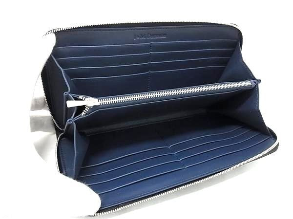 J&M DAVIDSON ジェイアンドエムデヴィッドソン 長財布 ブラック系 レザー ユニセックス ラウンドファスナー シルバー金具 新品未使用展示品