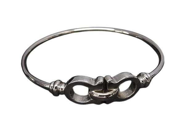 SALVATORE FERRAGAMO フェラガモ ブレスレット バングル ダブルガンチーニ シルバー系 メタル レディース 美品
