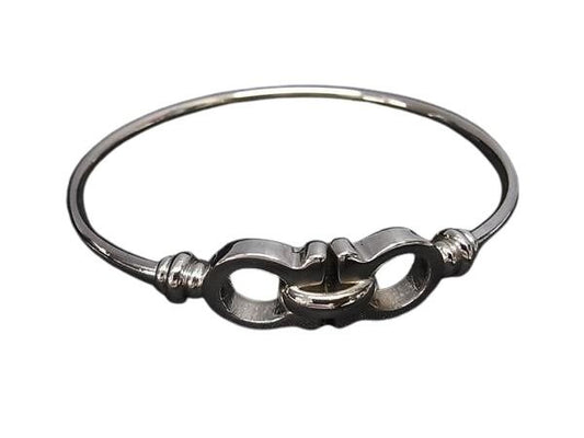 SALVATORE FERRAGAMO フェラガモ ブレスレット バングル ダブルガンチーニ シルバー系 メタル レディース 美品