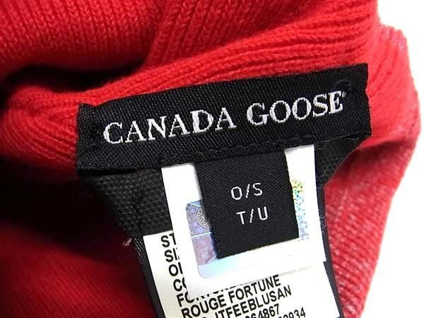 CANADA GOOSE カナダグース ニット帽 レッド系 ウール100% レディース 新品未使用展示品