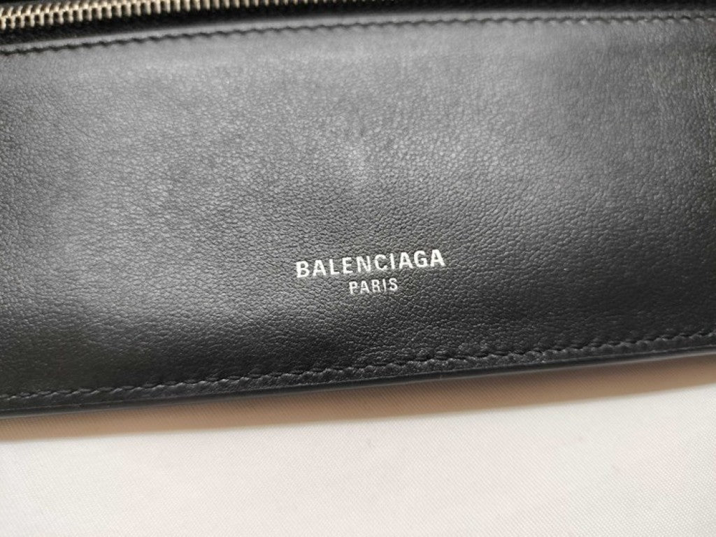 BALENCIAGA バレンシアガ 長財布 パスポート ロングウォレット 1TICKET 787774 ブラック系 レザー メンズ