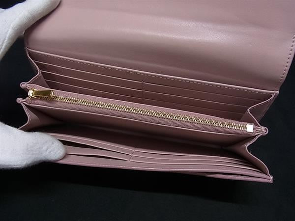CELINE セリーヌ 長財布 ラージフラップウォレット ピンク系 レザー レディース 二つ折り 美品