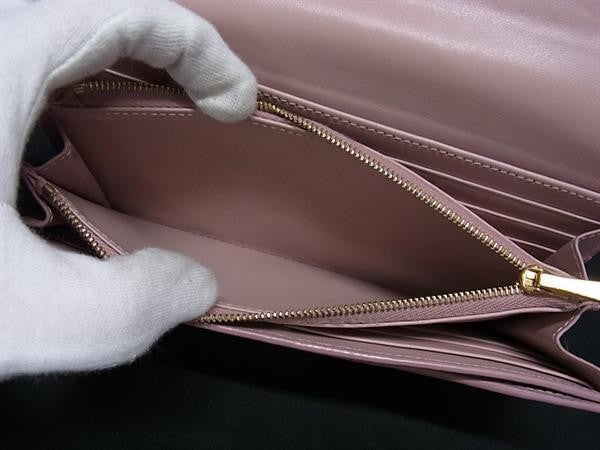 CELINE セリーヌ 長財布 ラージフラップウォレット ピンク系 レザー レディース 二つ折り 美品