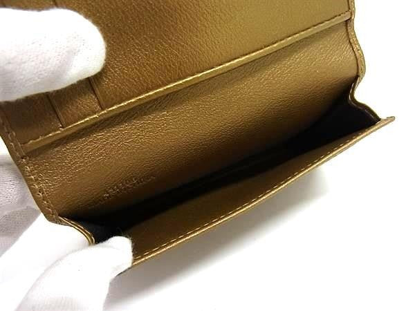 LOEWE ロエベ カードケース アナグラム ゴールド系 レザー ユニセックス ゴールド金具 美品