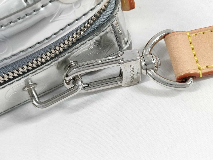LOUIS VUITTON ルイヴィトン ハンドバッグ ソフトトランク M45885 シルバー系 モノグラム ミラー メンズ 2WAY ショルダーバッグ シルバー金具 美品