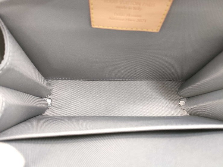 LOUIS VUITTON ルイヴィトン ハンドバッグ ソフトトランク M45885 シルバー系 モノグラム ミラー メンズ 2WAY ショルダーバッグ シルバー金具 美品