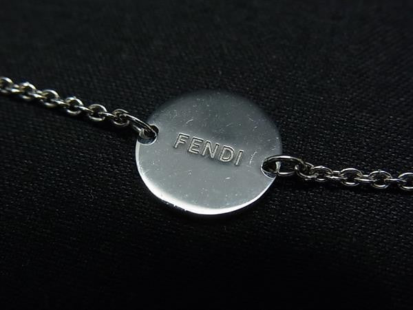 FENDI フェンディ ブレスレット エフイズ 8AG761 シルバー系 メタル ラインストーン レディース 美品