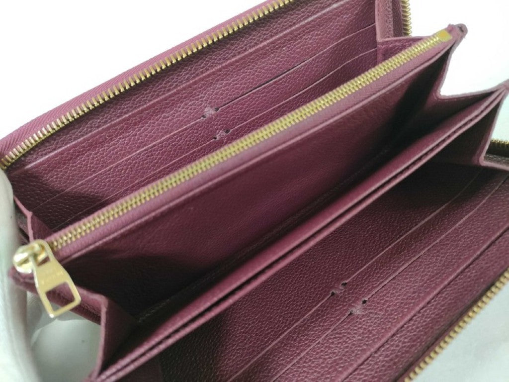 LOUIS VUITTON ルイヴィトン 長財布 ジッピーウォレット M62214 レザン（パープル系） モノグラム アンプラント レディース ラウンドファスナー ゴールド金具 美品