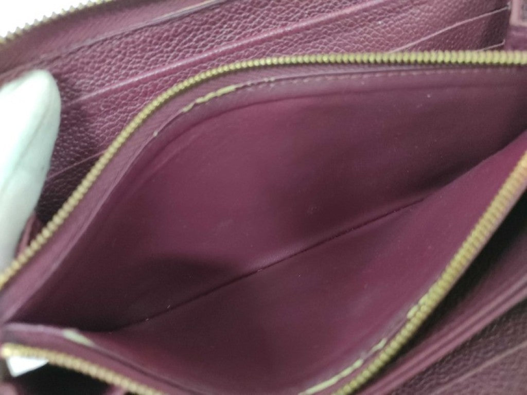 LOUIS VUITTON ルイヴィトン 長財布 ジッピーウォレット M62214 レザン（パープル系） モノグラム アンプラント レディース ラウンドファスナー ゴールド金具 美品