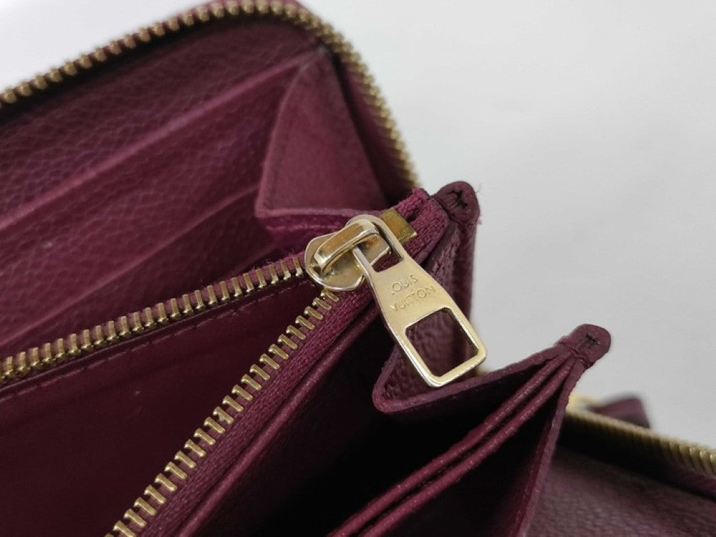 LOUIS VUITTON ルイヴィトン 長財布 ジッピーウォレット M62214 レザン（パープル系） モノグラム アンプラント レディース ラウンドファスナー ゴールド金具 美品