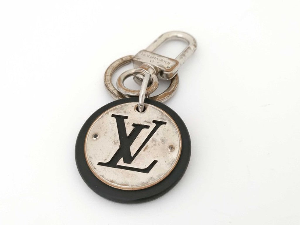 LOUIS VUITTON ルイヴィトン キーホルダー ポルト クレ LV サークル M67362 ブラック シルバー系 メタル ユニセックス シルバー金具
