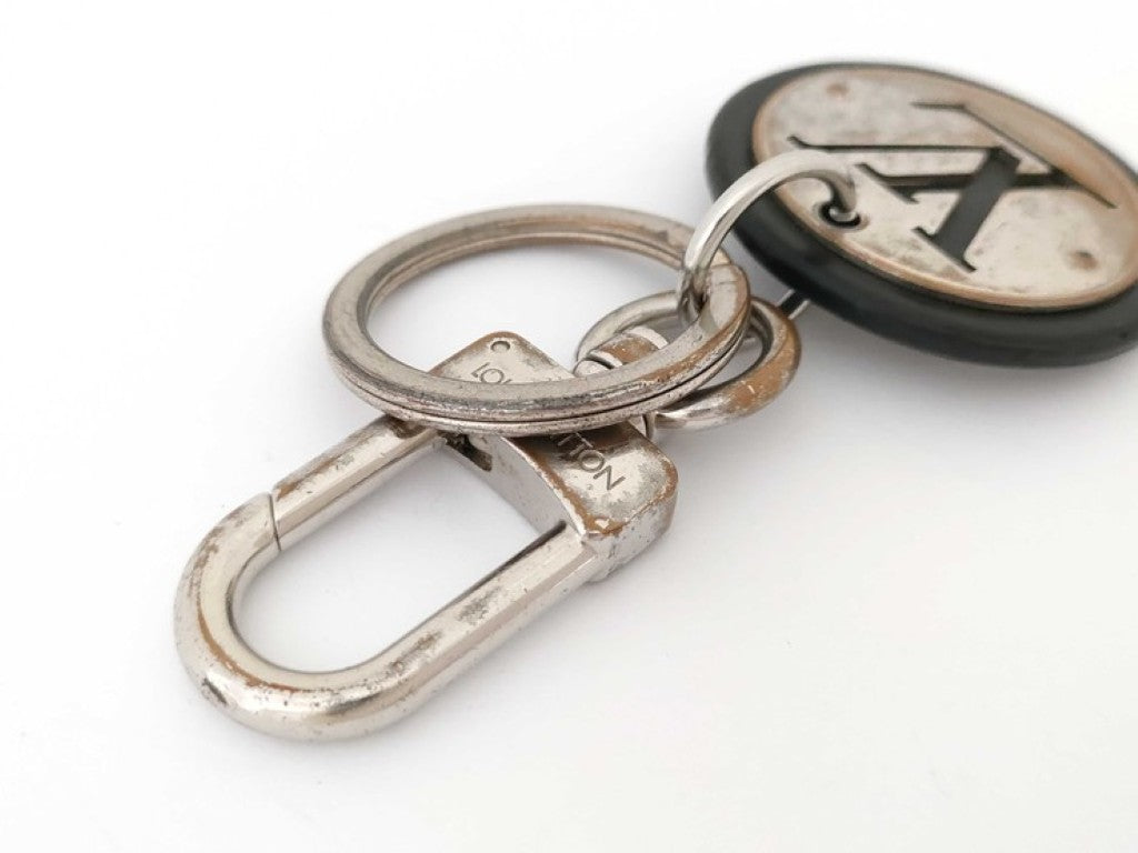 LOUIS VUITTON ルイヴィトン キーホルダー ポルト クレ LV サークル M67362 ブラック シルバー系 メタル ユニセックス シルバー金具