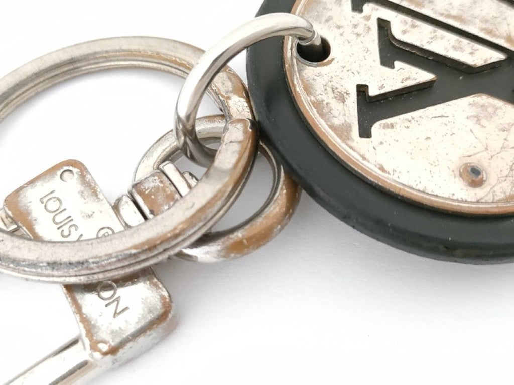 LOUIS VUITTON ルイヴィトン キーホルダー ポルト クレ LV サークル M67362 ブラック シルバー系 メタル ユニセックス シルバー金具