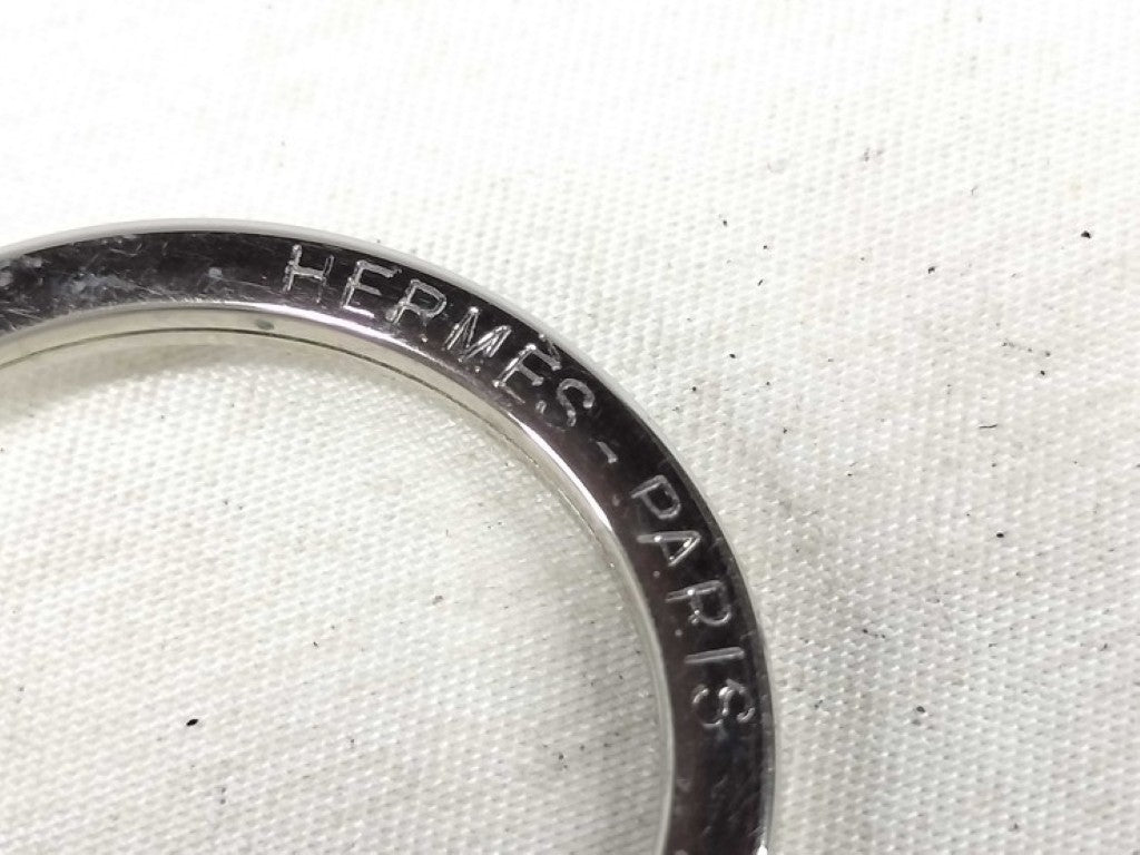 HERMES エルメス キーホルダー カルメンウノドス レッド系 レザー レディース シルバー金具