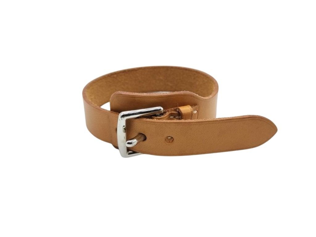 HERMES エルメス ブレスレット エトリヴィエール ブラウン系 レザー レディース シルバー金具 美品