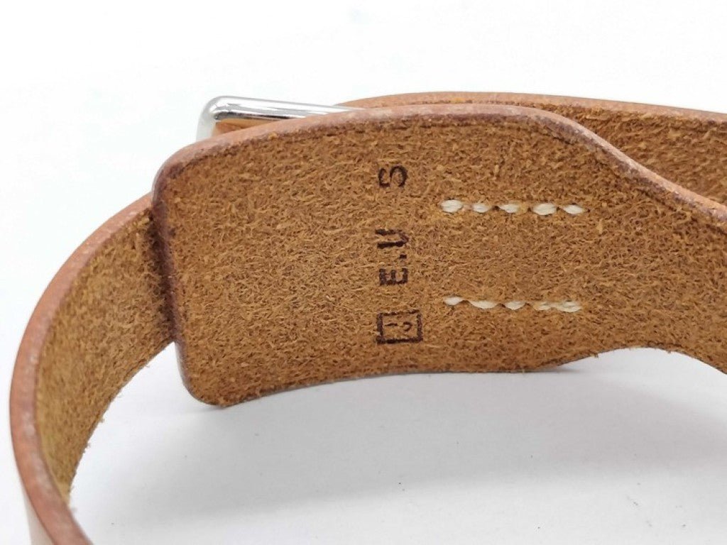 HERMES エルメス ブレスレット エトリヴィエール ブラウン系 レザー レディース シルバー金具 美品