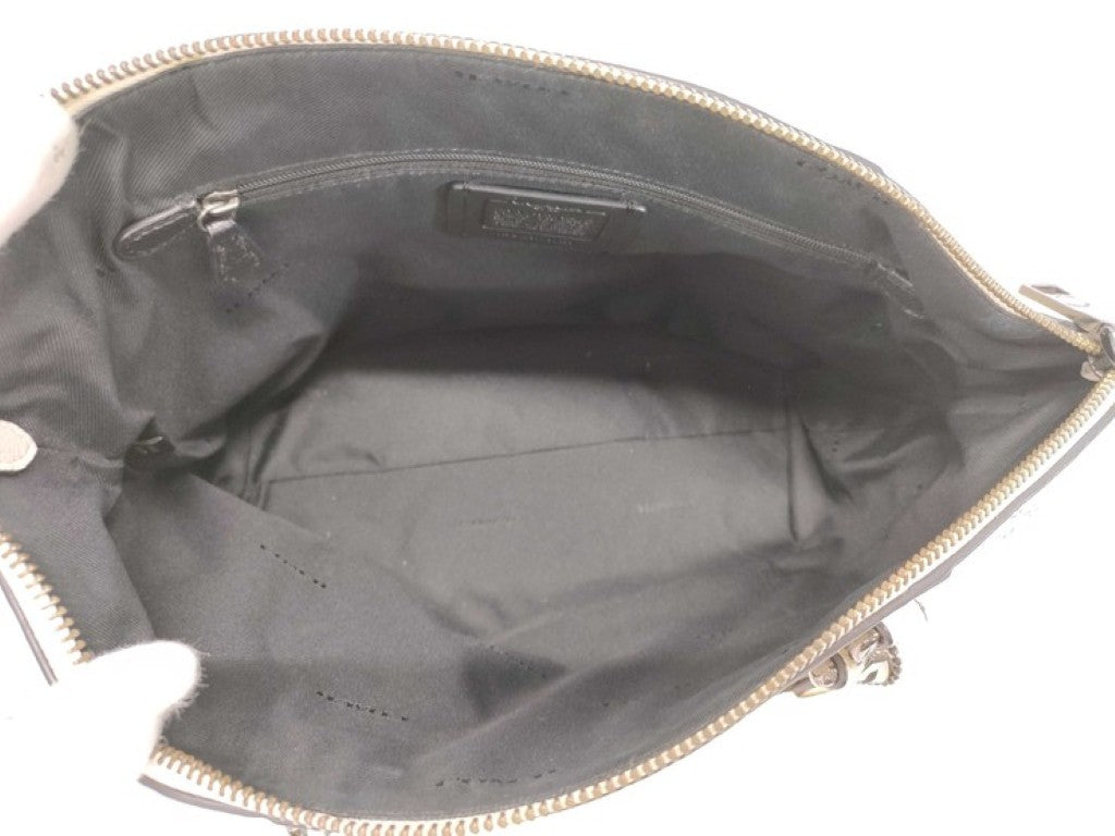 COACH コーチ ハンドバッグ 87109 ホワイト イエロー ブラック系 レザー レディース 2WAY ショルダーバッグ 花柄 美品