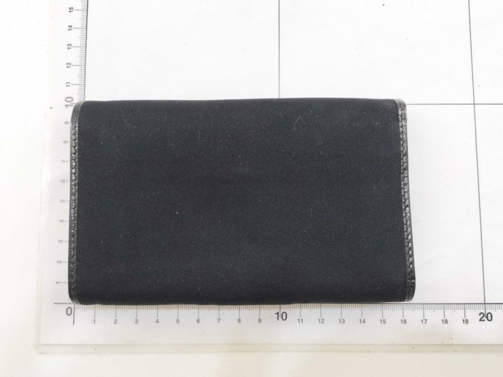 FENDI フェンディ 長財布 07-15829/0-012 ブラック系 キャンバス レザー レディース 三つ折り シルバー金具 美品