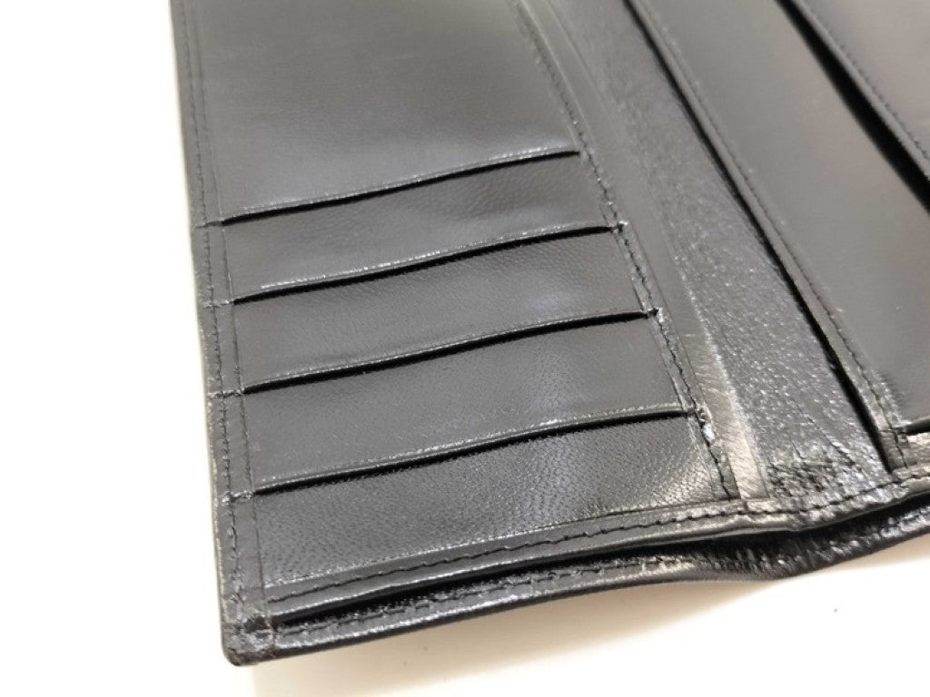 FENDI フェンディ 長財布 07-15829/0-012 ブラック系 キャンバス レザー レディース 三つ折り シルバー金具 美品