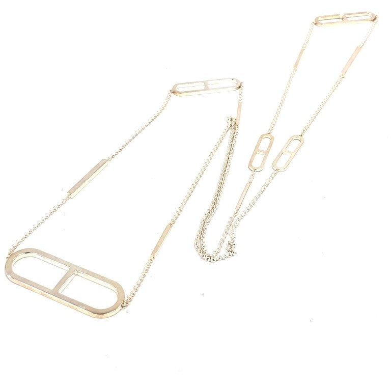 HERMES エルメス ネックレス エヴァー シェーヌダンクル シルバー系 Ag925 レディース 美品