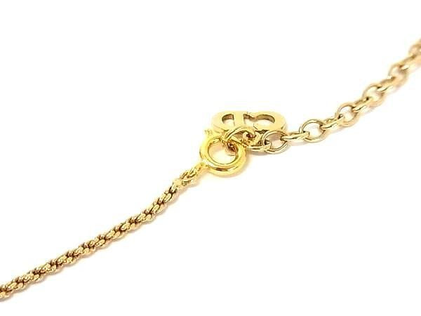 Christian Dior ディオール ネックレス オーバル CDロゴ ゴールド系 メタル レディース メッシュ ヴィンテージ 美品