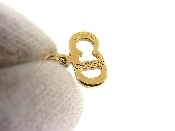 Christian Dior ディオール ネックレス オーバル CDロゴ ゴールド系 メタル レディース メッシュ ヴィンテージ 美品