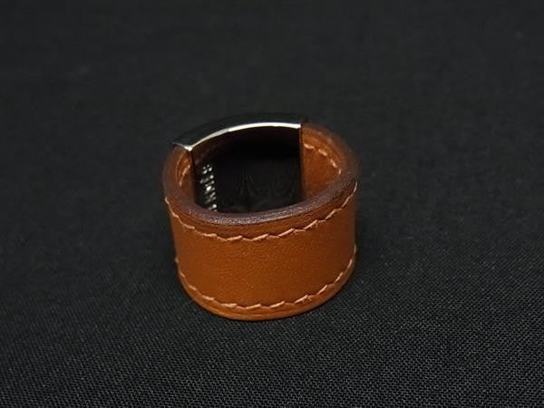 HERMES エルメス 指輪 ルーリー リング オレンジ系 シルバー スイフト メタル レディース 美品