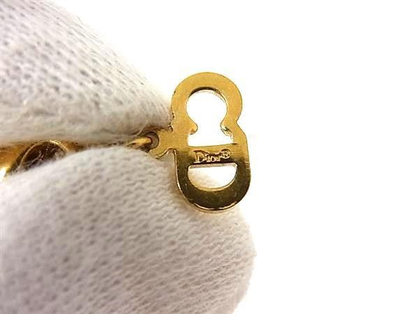 Christian Dior ディオール ネックレス CDロゴ ゴールド系 メタル ラインストーン レディース 美品