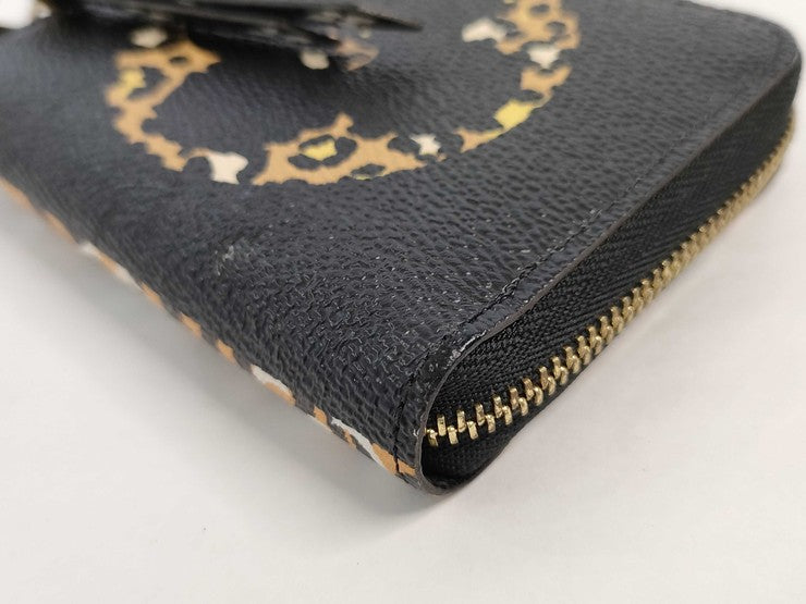 LOUIS VUITTON ルイヴィトン コインケース ジッピーコインパース M67878 ブラッ ブラウン系 モノグラムジャングル レディース ゴールド金具 美品