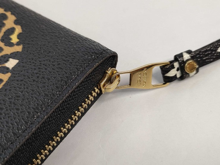 LOUIS VUITTON ルイヴィトン コインケース ジッピーコインパース M67878 ブラッ ブラウン系 モノグラムジャングル レディース ゴールド金具 美品