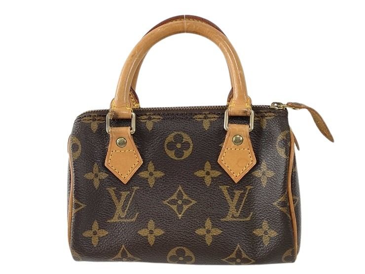 LOUIS VUITTON ルイヴィトン ハンドバッグ ナノスピーディ M81085 ブラウン系 モノグラム レディース ゴールド金具 美品