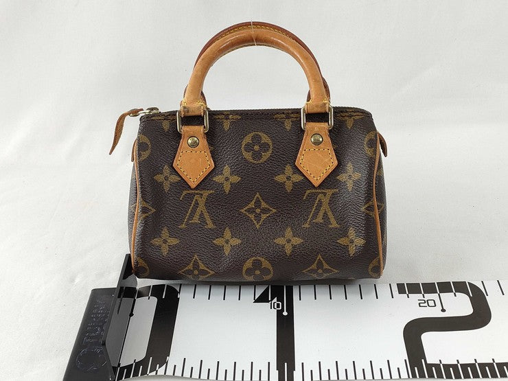 LOUIS VUITTON ルイヴィトン ハンドバッグ ナノスピーディ M81085 ブラウン系 モノグラム レディース ゴールド金具 美品