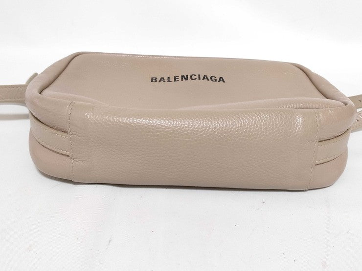 BALENCIAGA バレンシアガ ショルダーバッグ エブリデイ 679267 ベージュ系 レザー レディース 美品