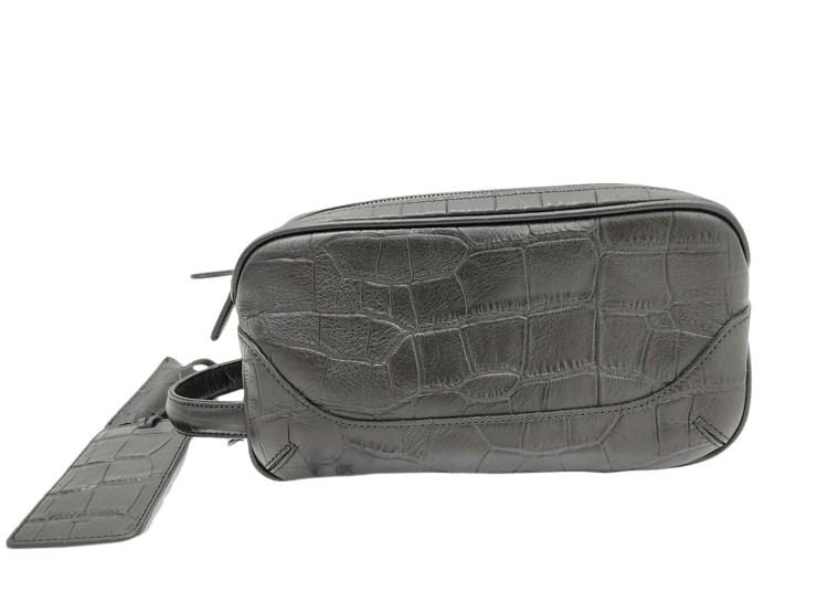 PELLE MORBIDA ペッレモルビダ セカンドバッグ メイデンボヤージュ PMO-MB028AELE ブラック系 型押しレザー メンズ 美品