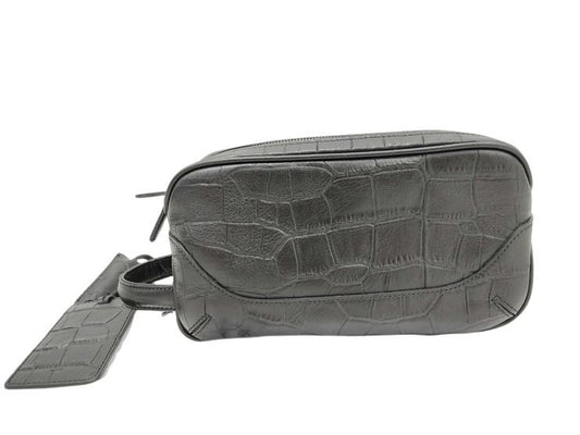 PELLE MORBIDA ペッレモルビダ セカンドバッグ メイデンボヤージュ PMO-MB028AELE ブラック系 型押しレザー メンズ 美品