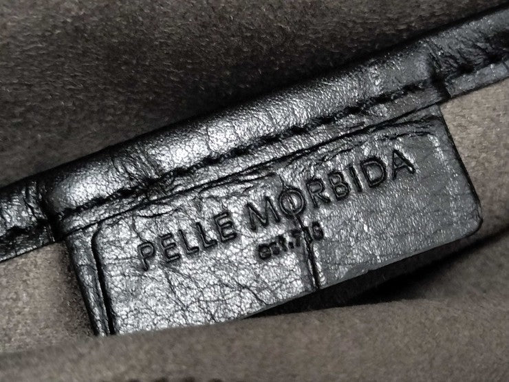PELLE MORBIDA ペッレモルビダ セカンドバッグ メイデンボヤージュ PMO-MB028AELE ブラック系 型押しレザー メンズ 美品