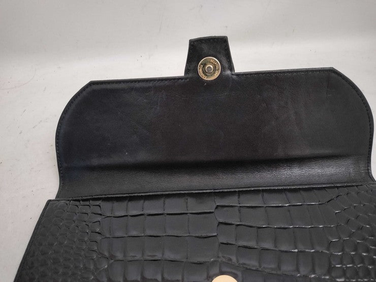 Yves Saint Laurent イヴサンローラン クラッチバッグ ブラック系 クロコ ユニセックス 美品