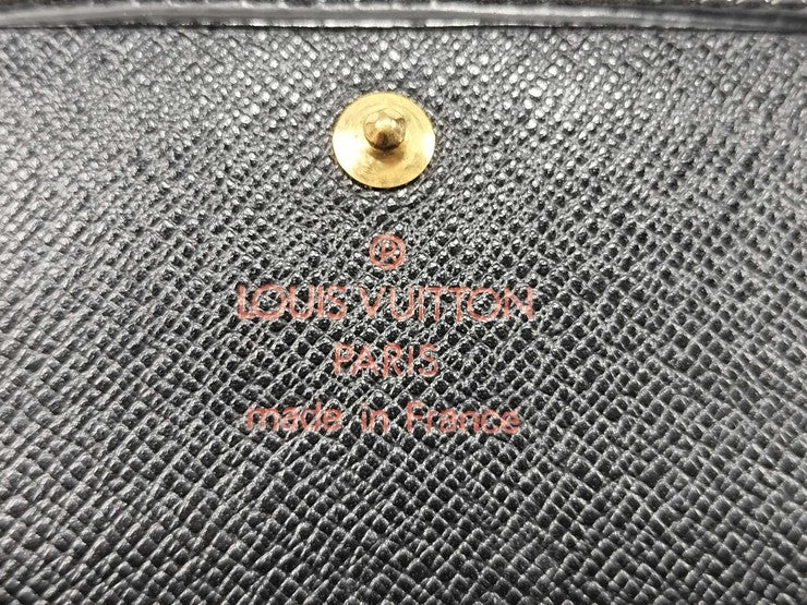 LOUIS VUITTON ルイヴィトン 長財布 ポルトモネ クレディ M63572 ブラック系 エピ ユニセックス 二つ折り ゴールド金具 美品