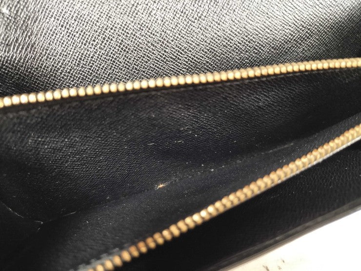 LOUIS VUITTON ルイヴィトン 長財布 ポルトモネ クレディ M63572 ブラック系 エピ ユニセックス 二つ折り ゴールド金具 美品